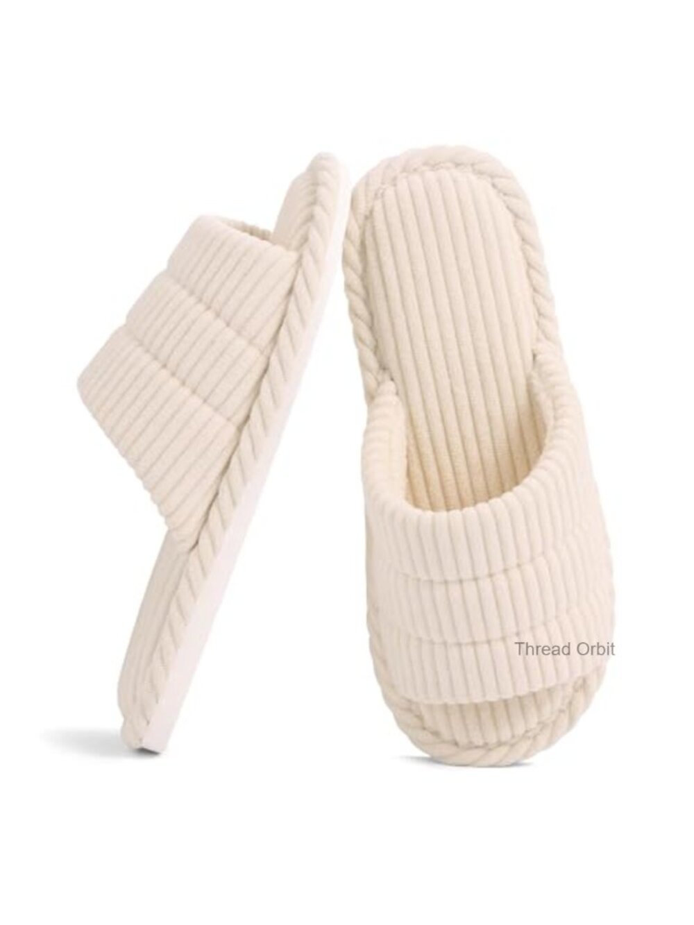 Waffle Open Toe Memory Foam House Slippers